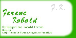 ferenc kobold business card